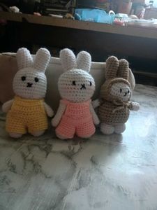 Crocheted Bunny Toys - Set of 3
