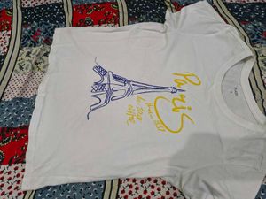 White Paris Eiffel Tower Graphic T-Shirt