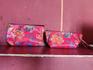 Floral Print Makeup Pouches (Set of 2)
