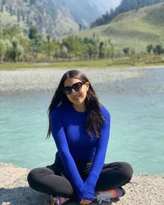 MANGO Blue Long Sleeve Pullover