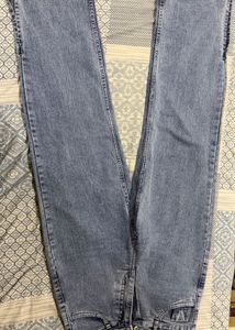 Washed straight leg Denim Jeans