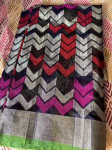 Colorful Geometric Print Saree