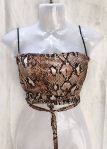 Snakeskin Print Strapless Wrap Top