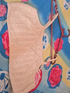 ASOS DESIGN co-ord crochet cami top incream