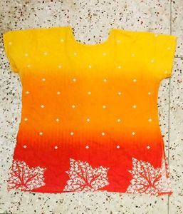 Red &amp; Yellow Printed Tunic Top