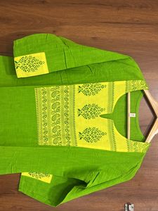 Green Yellow Kurta For Women