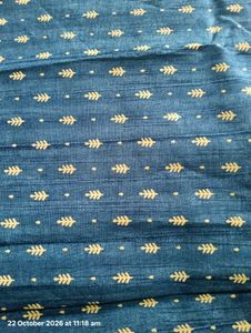 Blue saree with Gold Print