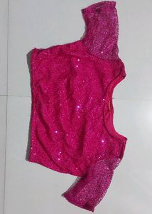 Pink NET Fabric Blouse