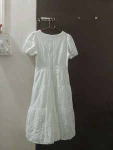 White Tiered Midi Dress