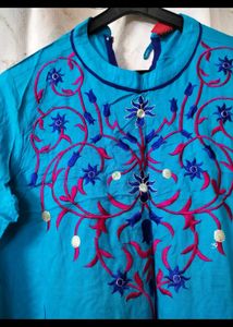 Embroidered blue Kurta