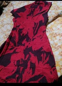 Stylish Red &amp; Black Abstract Print Top