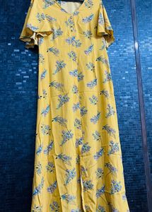 Vero Moda Floral Print Yellow Maxi Dress