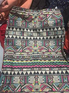 Vibrant Geometric Print Pencil Skirt