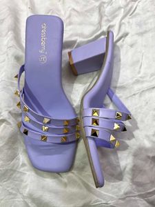 Purple Studded Slide Sandals