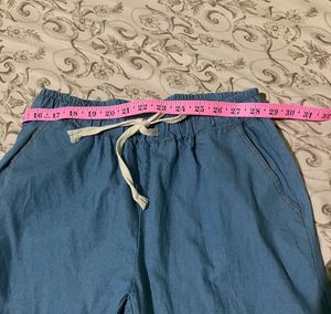 Length-34,,Blue cotton Drawstring Pants