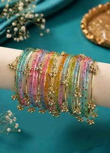 Vibrant Beaded Bangles Set