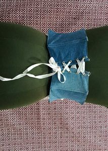 Hand-painted Denim Corset Belt