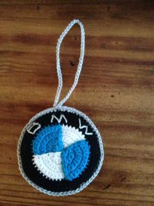 Handmade BMW Crocheted Keychain