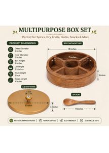 Wooden Masala Box for Kitchen