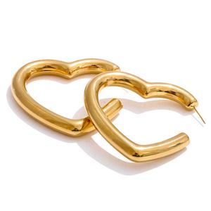 Chic Golden Heart Hoop Earrings💛