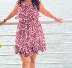 Boho Floral Print Mini Dress