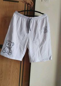 Cute Teddy Bear White Shorts