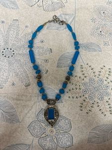 Boho Blue Beaded Necklace