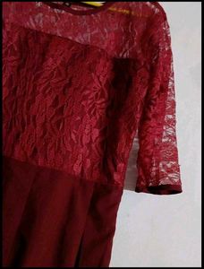 Maroon Lace Dress