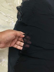 Embellished Blue &amp; Black Blouse and skirt