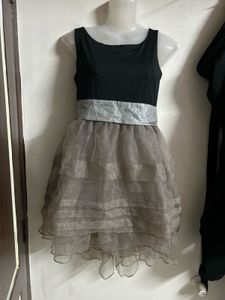 Chic Black & Grey Layered Dress