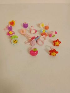 Cute Kids Rings Set & Beads bracelet
