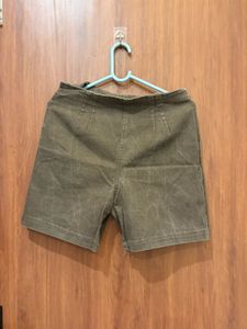 Olive Green High-Waisted Shorts