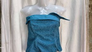 211212. Blue Textured Tube corset