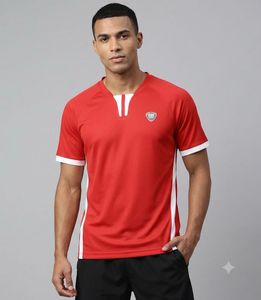 HRX Men's Red & White Football Jersey