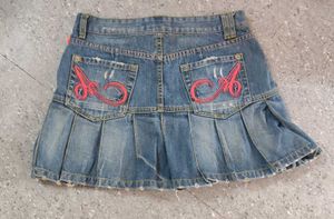 Distressed Denim Mini Skirt