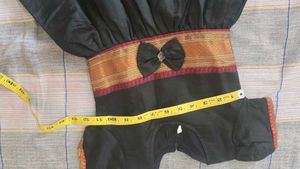 Elegant Black baby dress in khan fabric