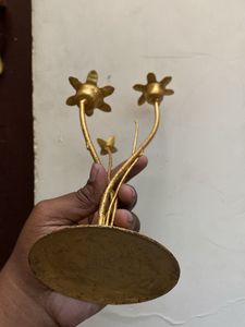Gold Floral Candlestick Holder