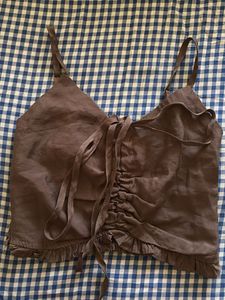 Brown Ruched Cami Top