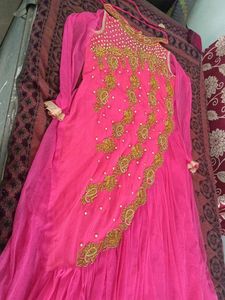 Heavy Beautiful Pink Embroidered gown