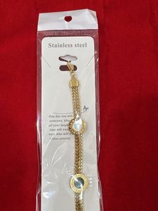 Elegant Gold Tone Stainless Steel Bracelet