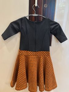 Cute Black &amp; Brown Polka Dot Dress
