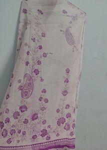 Elegant White &amp; Purple Paisley Dupatta