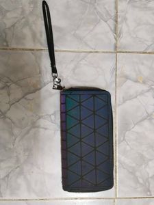 Geometric Prism Wallet with Wrist Strap
