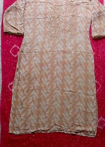 Elegant Embroidered Kurta ✨peach colour