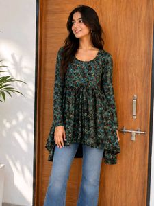 flower print women tops Full sleeves