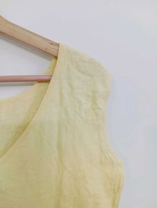 Elegant Yellow Embroidered Sleeveless Blouse