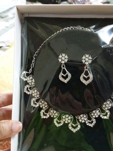 Silver Diamond Jewellery Set
