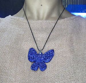 blue Butterfly Pendant Necklace