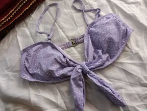 🎀BUY '1' GET '1' FREE Lilac Polka Dot Bikini Top