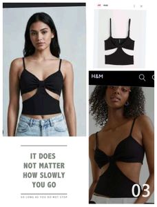 Black Cut-Out Crop Top with Bow Detail